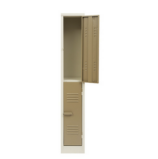2 Compartment Steel Locker Ivory