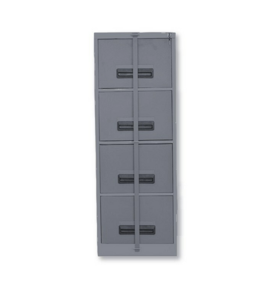 4 Drawer Steel Filing Cabinet with Security Bar Grey
