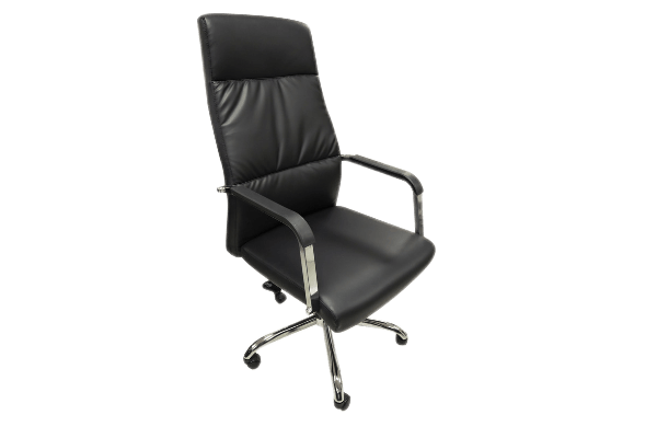 "Premium PU Leather Office Chair: Elevate your workspace with style and affordability. Faux leather upholstery for a sleek and sophisticated look. Swivel and tilt capabilities for comfort and versatility. Perfect for your office or home workspace."