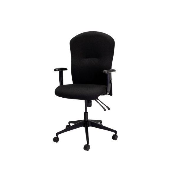 GetOne Mid-back Office Chair with adjustable height armrests, patented lumbar support, and InfiniteAngle backrest on a 5-star base with twin-wheel casters, designed for ergonomic comfort in professional settings