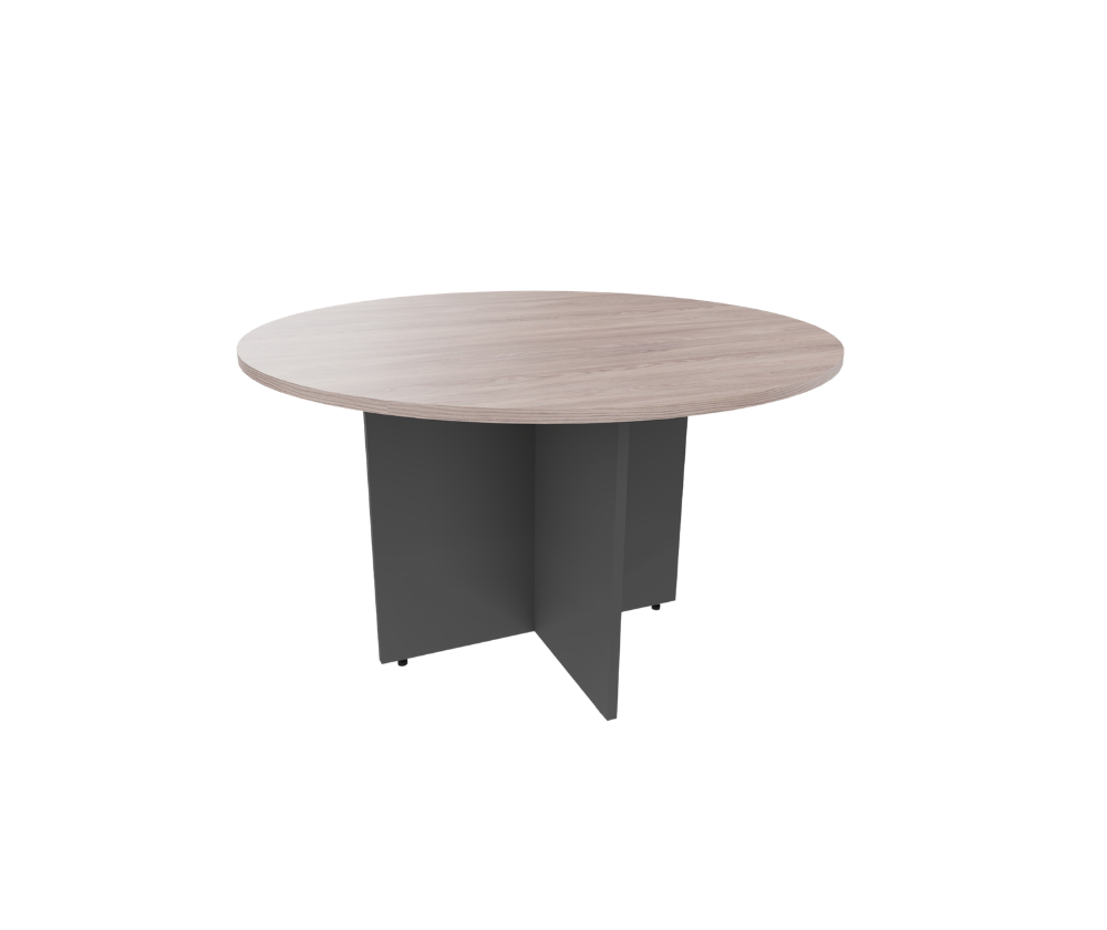 Round Meeting Table Mondego Elm Storm Grey 1.2m