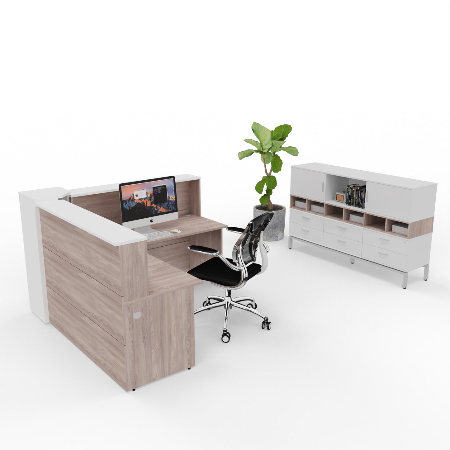 Salon L-Shape Reception Desk