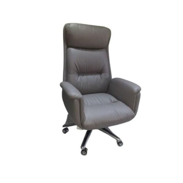 "VogueEase Swivel and Tilt Office Chair: Elevate your workspace with affordable elegance. Faux leather upholstery for a sleek and sophisticated look. Swivel and tilt capabilities for personalized comfort. The perfect practical choice for your office or workspace."