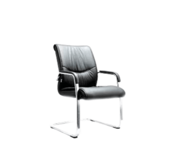 "TimelessTouch Classic Visitors Chair: Elevate your office ambiance with timeless elegance. Premium PU Leather upholstery, durable stainless steel legs, and supportive arm rests for unmatched comfort. Perfect for waiting areas and receptions, where style meets relaxation."
