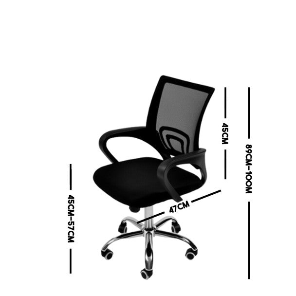 Eco Mesh Back Office Chair - Comfort meets functionality. Mid mesh back, swivel/tilt, adjustable height. Specs: Weight 12.00 KGS, Width 57.00 cm, Height 103.00 cm, Depth 58.00 cm, Capacity Max 90kg. What's in the box: 1 x Unassembled Eco Mesh Back Office Chair, 1 x Hardware Packet, 1 x Instruction Manual. Upgrade your office for R295 (Assembled) or R99 (Unassembled) delivery fee