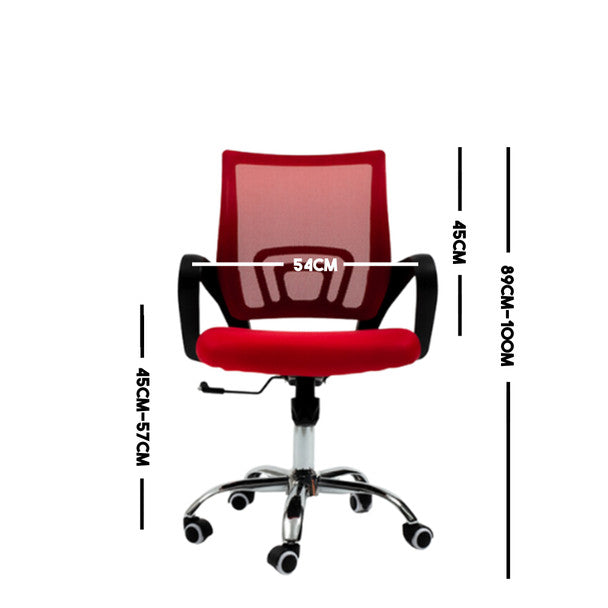 Eco Mesh Back Office Chair - Comfort meets functionality. Mid mesh back, swivel/tilt, adjustable height. Specs: Weight 12.00 KGS, Width 57.00 cm, Height 103.00 cm, Depth 58.00 cm, Capacity Max 90kg. What's in the box: 1 x Unassembled Eco Mesh Back Office Chair, 1 x Hardware Packet, 1 x Instruction Manual. Upgrade your office for R295 (Assembled) or R99 (Unassembled) delivery fee