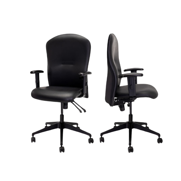 GetOne Mid-back Office Chair with adjustable height armrests, patented lumbar support, and InfiniteAngle backrest on a 5-star base with twin-wheel casters, designed for ergonomic comfort in professional settings