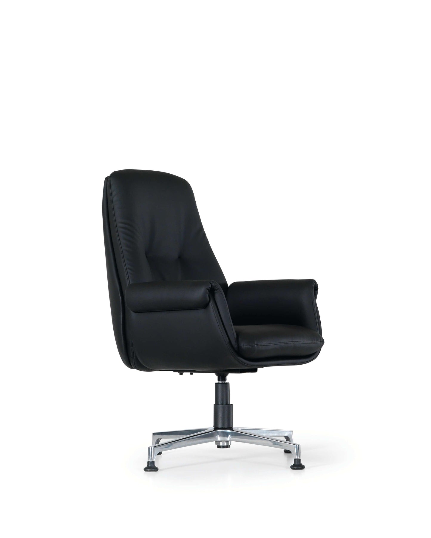 "Salda Visitors Chair: Elevate any space with sleek and modern design, PU leather seat, and comfort padding. Sturdy stainless steel base with a weight capacity of 120kg. Perfect for offices, homes, or waiting areas."