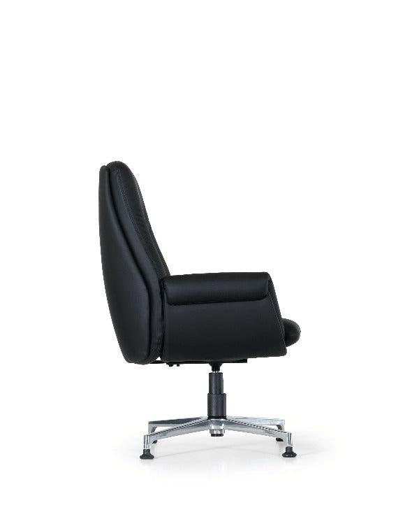 "Salda Visitors Chair: Elevate any space with sleek and modern design, PU leather seat, and comfort padding. Sturdy stainless steel base with a weight capacity of 120kg. Perfect for offices, homes, or waiting areas."
