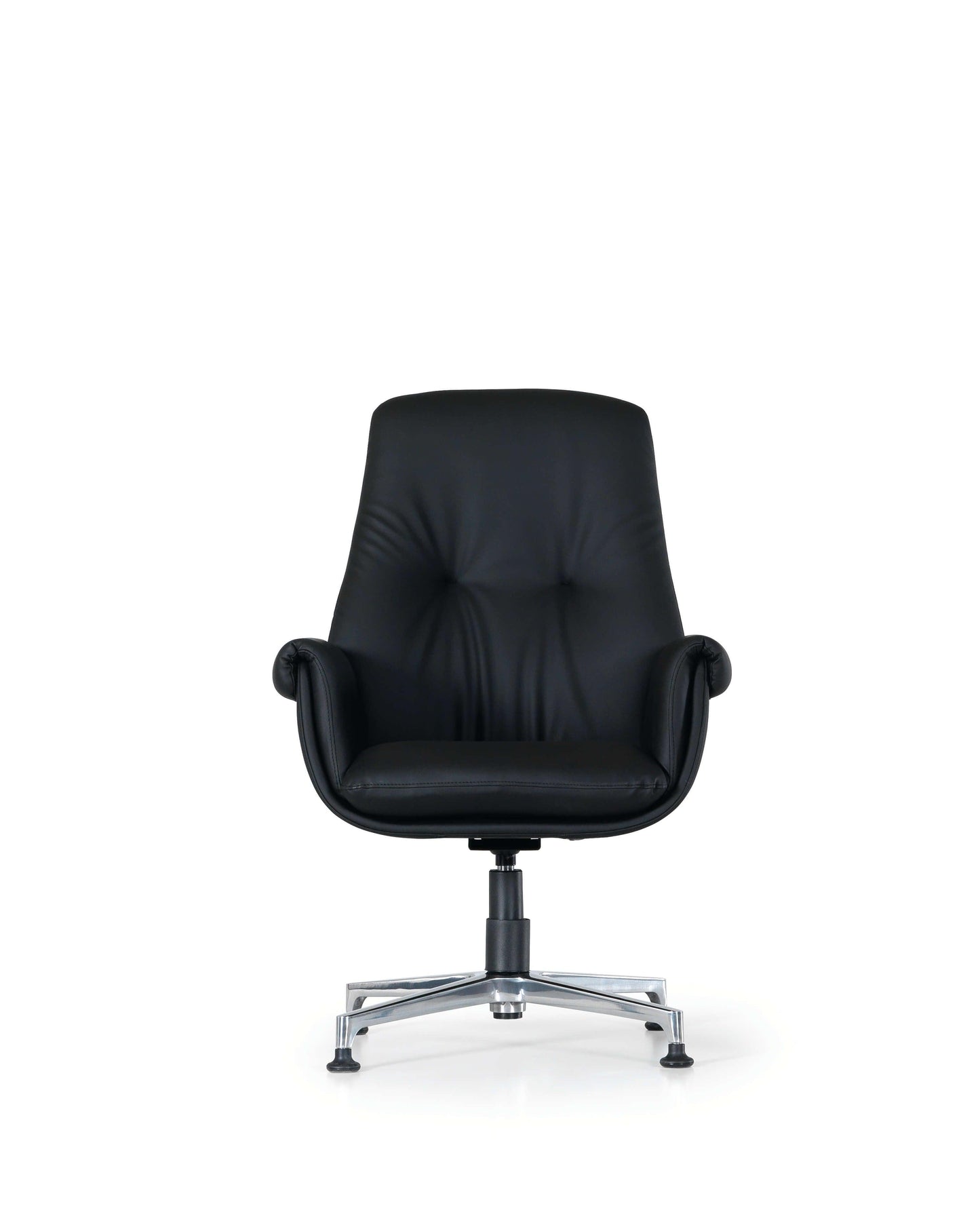 "Salda Visitors Chair: Elevate any space with sleek and modern design, PU leather seat, and comfort padding. Sturdy stainless steel base with a weight capacity of 120kg. Perfect for offices, homes, or waiting areas."