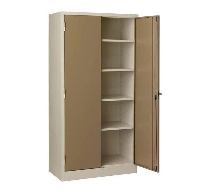 Steel Stationery Cupboard - Efficient storage solution with adjustable shelves, available in Hammertone Grey or Ivory Karroo