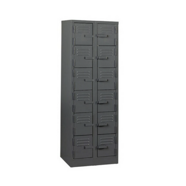 12 Compartment Steel Locker Hammertone Grey