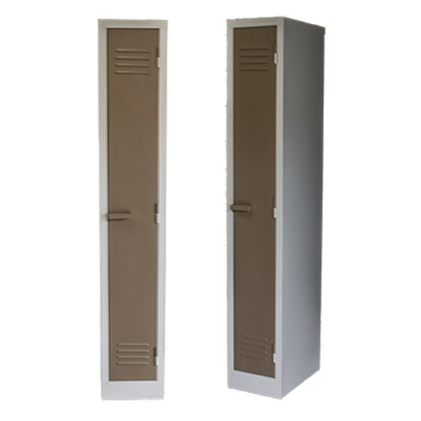 1 Compartment Steel Locker - Hammertone Grey/Ivory Karroo - Front View