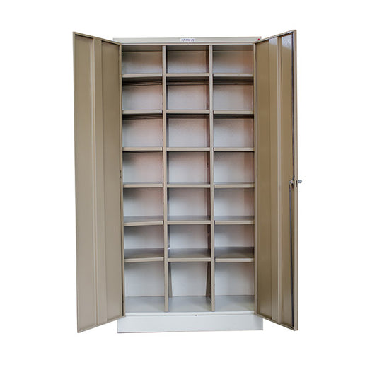 steel cabinet with 21 compartments