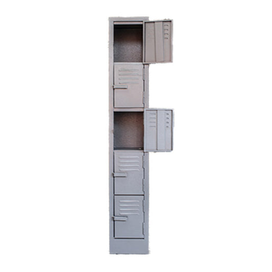 Steel 5 Compartment Locker - Hammertone Grey Finish - 1800mm x 300mm x 450mm - Padlock Facility - Secure Storage Solution