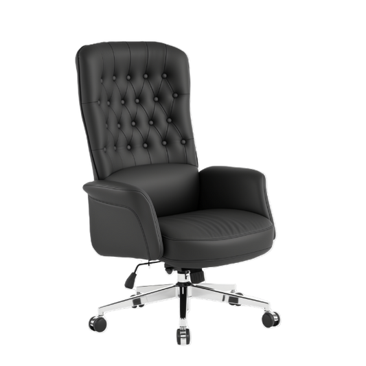 Button Design PU Leather High Back Office Chair