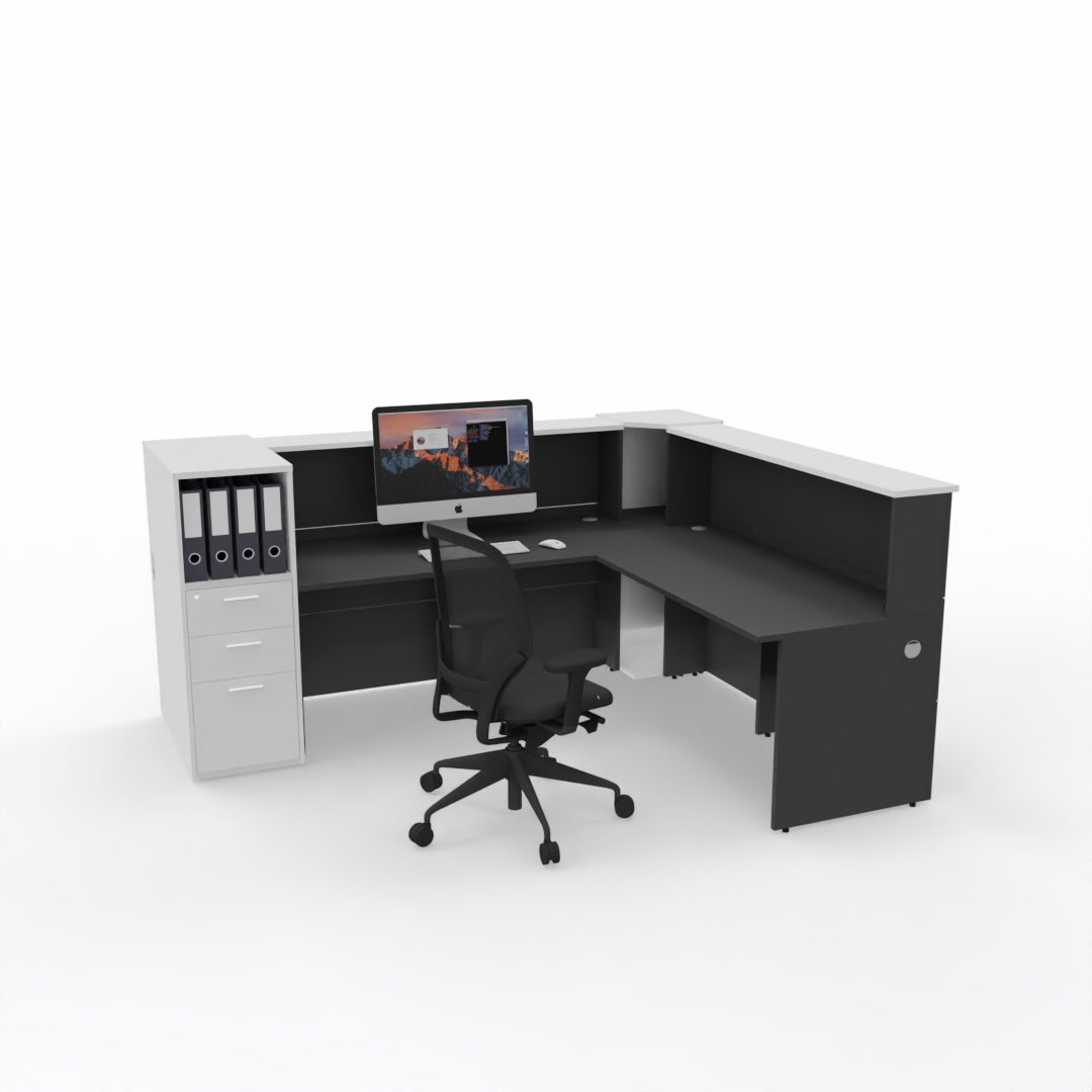 Salon L-Shaped Reception 1.6m With Storage – Modern Office