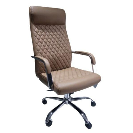 High Back Diamond Office Chair - Beige