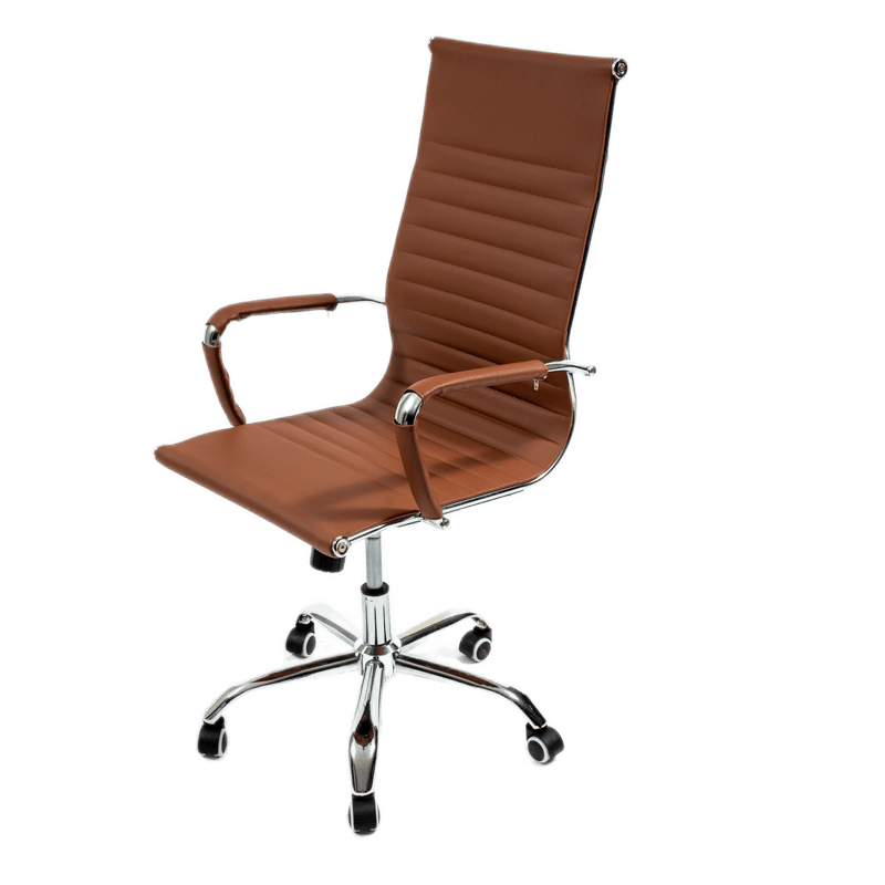 <img src="luxury-lift-ribbed-executive-chair-ht728a.jpg" alt="Luxury Lift Ribbed Executive Chair HT728A - Available in black and brown. Swivel and tilt functionality for superior comfort. Faux leather upholstery offers a sleek and sophisticated appearance.">