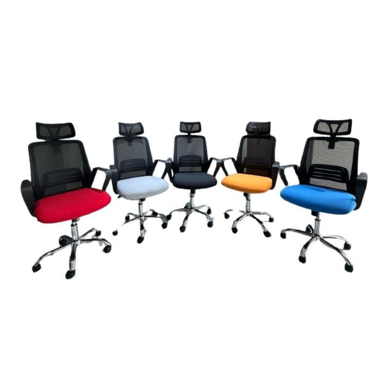 ProMesh Budget Office Chair with breathable mesh backrest, ergonomic design, adjustable height and tilt, padded seat cushion, and smooth-rolling casters.