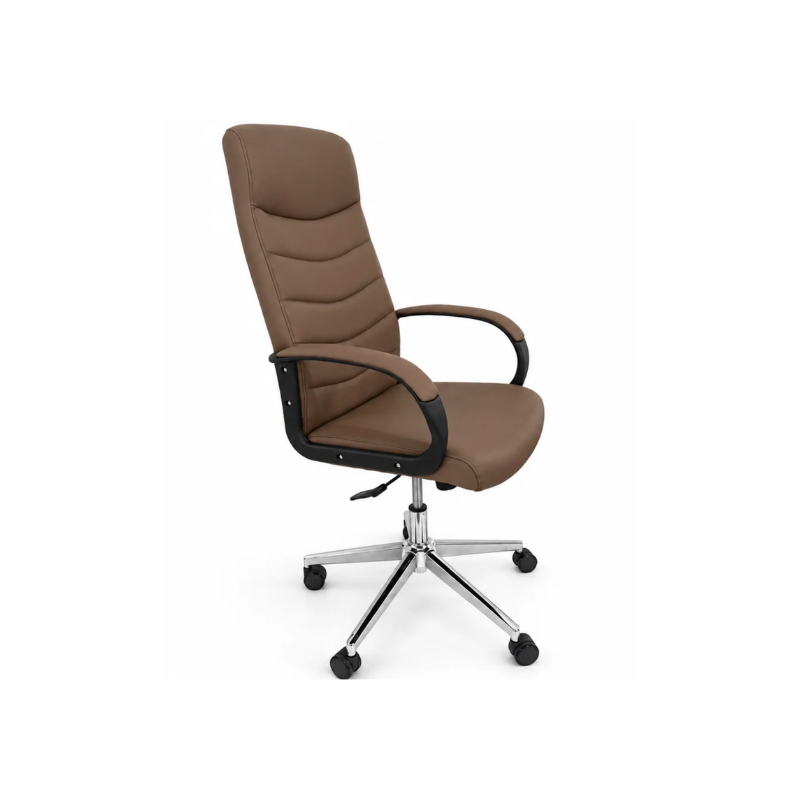 Office Chair High Back PU Leather Brown