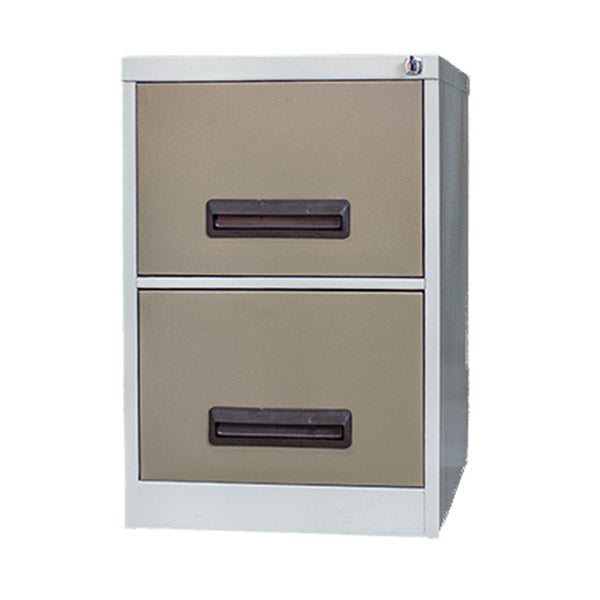 Steel 2 Drawer Filing Cabinet in Hammertone Grey color, front view