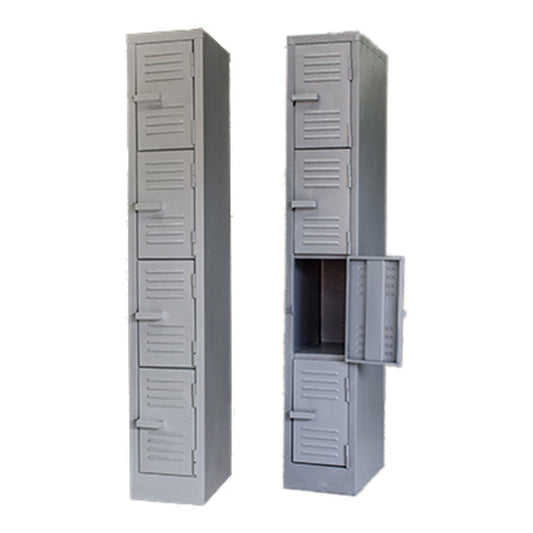 Alt Text: "Steel 4 Compartment Locker - Secure Storage Solution for Businesses, Mines, and Schools"