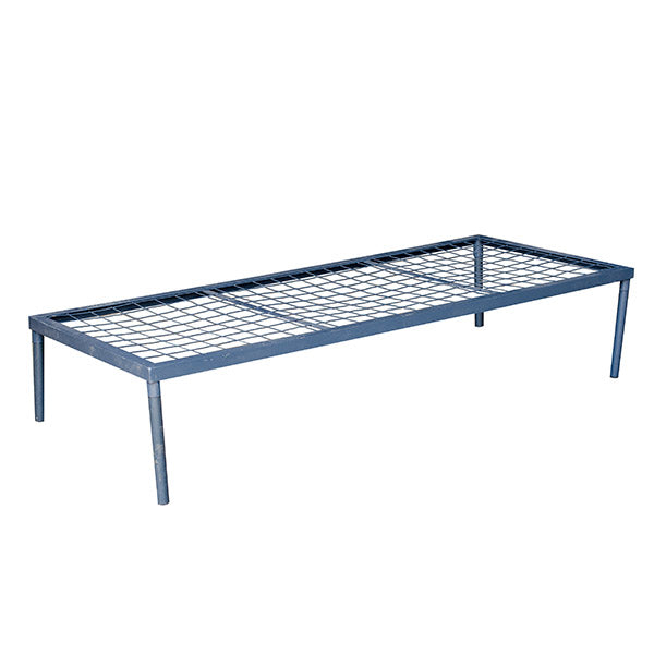 Steel Single Divan Bed in Hammertone Grey color option