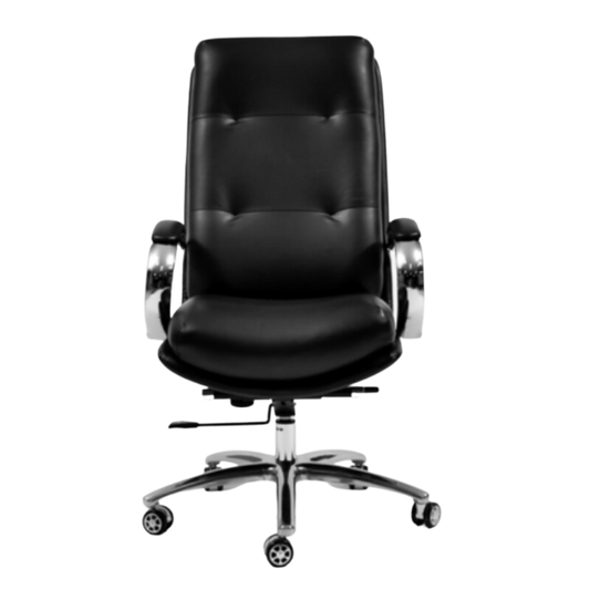 "Experience executive opulence with the PU Leather Swivel and Tilt Chair. Crafted for style and luxury, this faux leather upholstered chair brings sophistication to your office. Enjoy comfort and versatility with its swivel and tilt capabilities, making it the practical choice for your workspace."