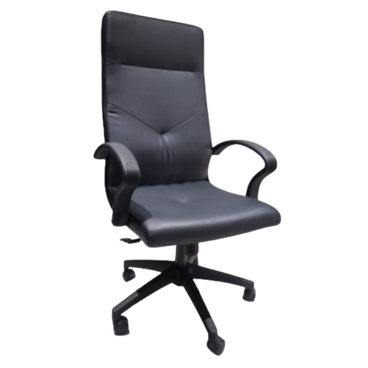 "Enhance your office with the PU Leather Swivel and Tilt Chair – a perfect balance of style and affordability. Faux leather upholstery adds a sleek and sophisticated touch to your workspace. Enjoy comfort and versatility with swivel and tilt capabilities, making this chair a practical choice for your office or workspace."