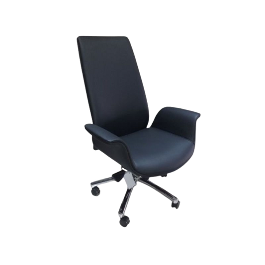 "Elevate your office with the PU Leather Swivel and Tilt Chair – a perfect blend of executive style and luxury. Faux leather upholstery provides a sleek and sophisticated appearance, while swivel and tilt capabilities offer unmatched comfort and versatility. Redefine your workspace with this practical and opulent executive chair."