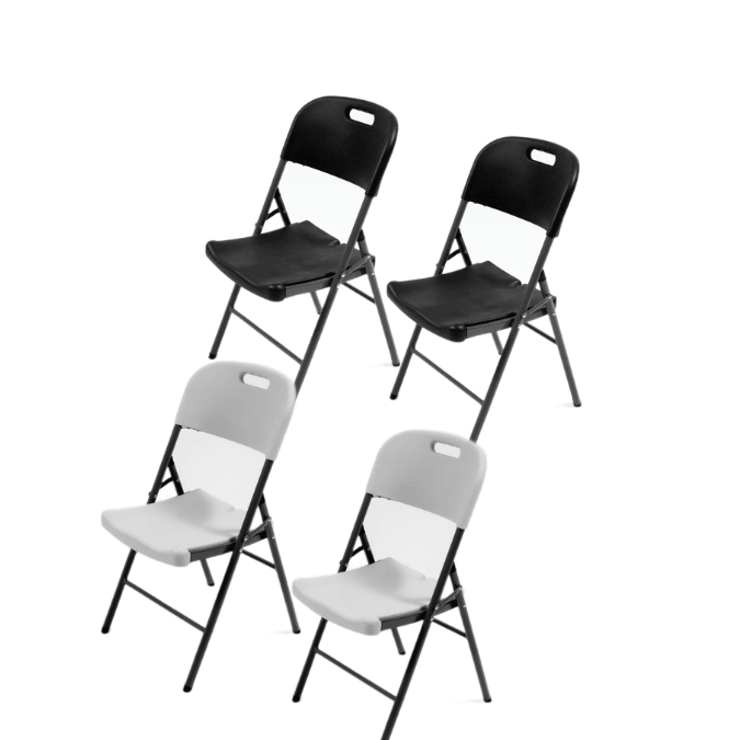 Set of 2 FoldPro Chairs Available in Black or White - Modern Office