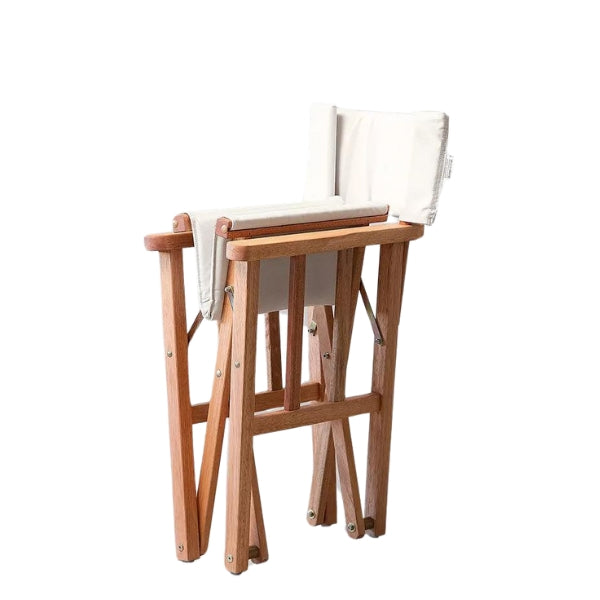 Kalahari Director’s Chair made from eucalyptus wood with a removable  canvas seat and backrest, designed for outdoor use and portability.